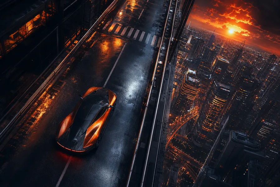 Futuristic Tokyo Street At Night Supercars Wallpaper 2 4K 3