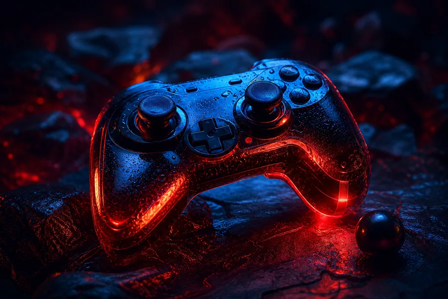 Gaming Controller On Dark Neon Background Gaming Wallpaper 10 4K 3