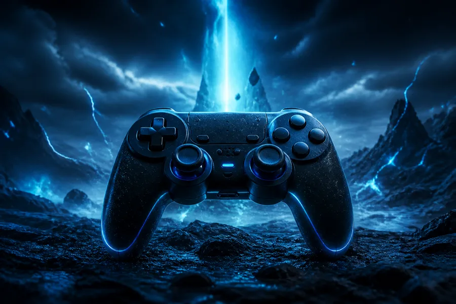 Gaming Controller On Dark Neon Background Gaming Wallpaper 10 4K 4