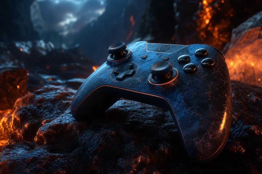 Gaming Controller On Dark Neon Background Gaming Wallpaper 10 4K 6