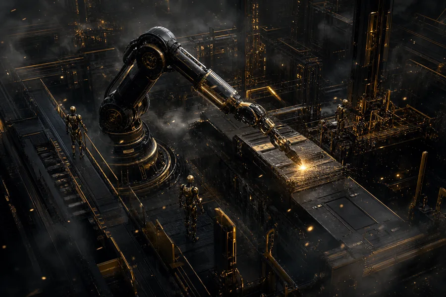 Industrial Robot Arm In Smart Factory Robots Wallpaper 4 4K 11