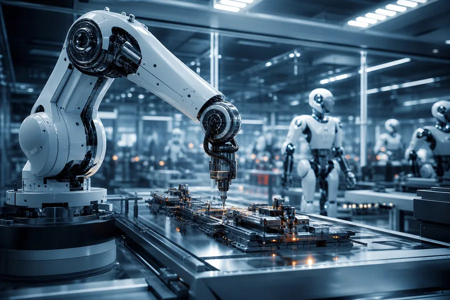 Industrial Robot Arm In Smart Factory Robots Wallpaper 4 4K 13