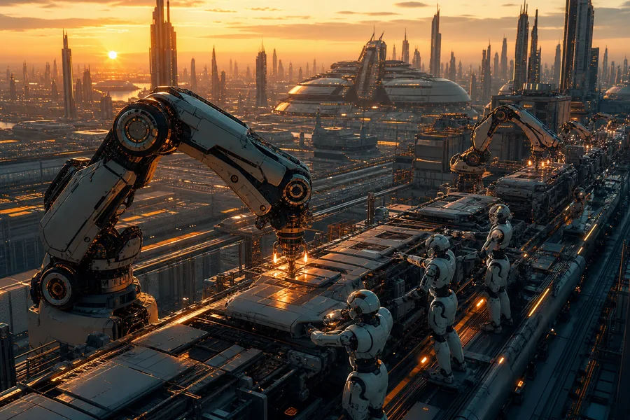 Industrial Robot Arm In Smart Factory Robots Wallpaper 4 4K 16