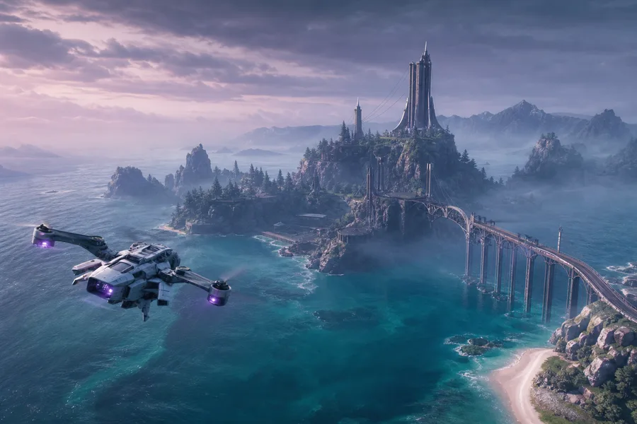 Long Range Drone Over Ocean Drone Wallpaper 3 4K 4