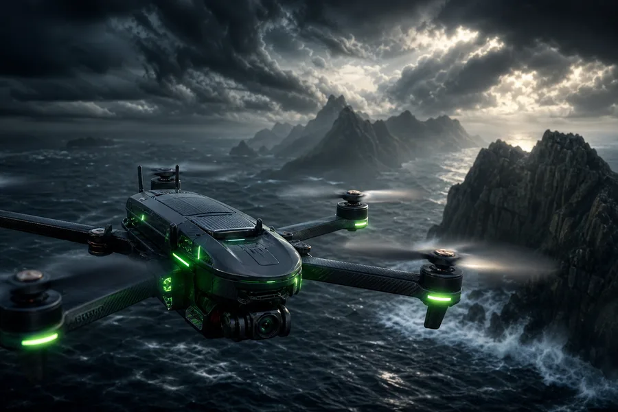 Long Range Drone Over Ocean Drone Wallpaper 3 4K 6