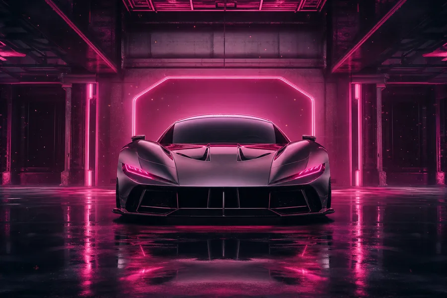 Luxury Supercar In Cyberpunk Garage Cars Wallpaper 3 4K 10
