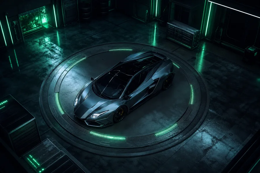 Luxury Supercar In Cyberpunk Garage Cars Wallpaper 3 4K 11