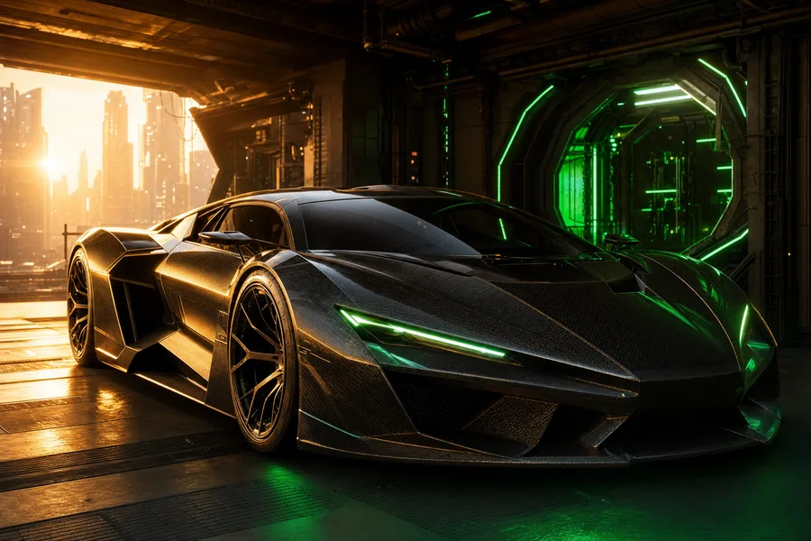 Luxury Supercar In Cyberpunk Garage Cars Wallpaper 3 4K 16