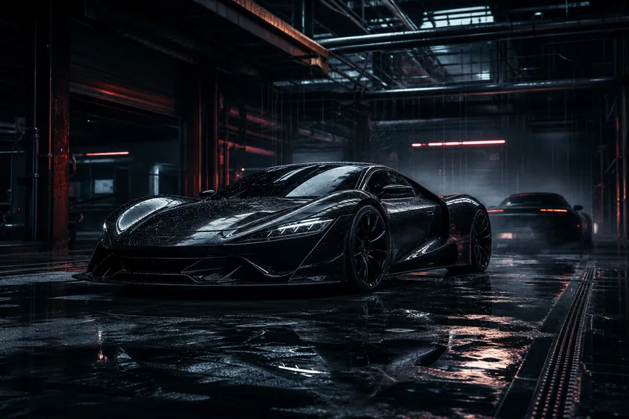 Luxury Supercar In Cyberpunk Garage Cars Wallpaper  3 4K