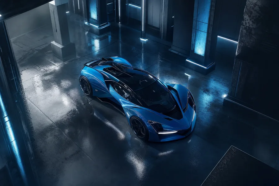 Luxury Supercar In Cyberpunk Garage Cars Wallpaper  3 4K