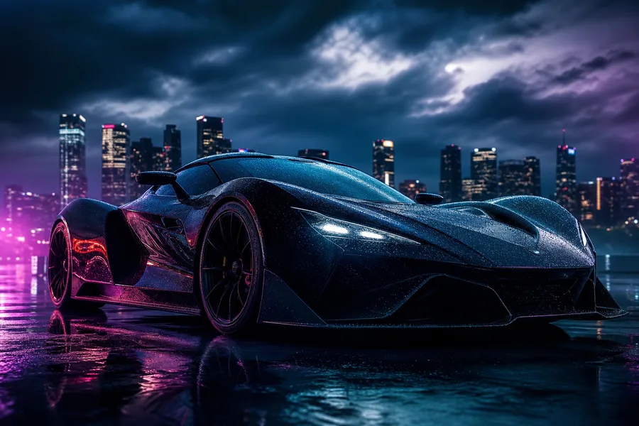 Luxury Supercar In Cyberpunk Garage Cars Wallpaper 3 4K 9