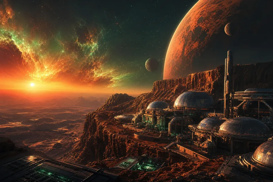 Mars Colony At Sunset Space Wallpaper 4 4K 5