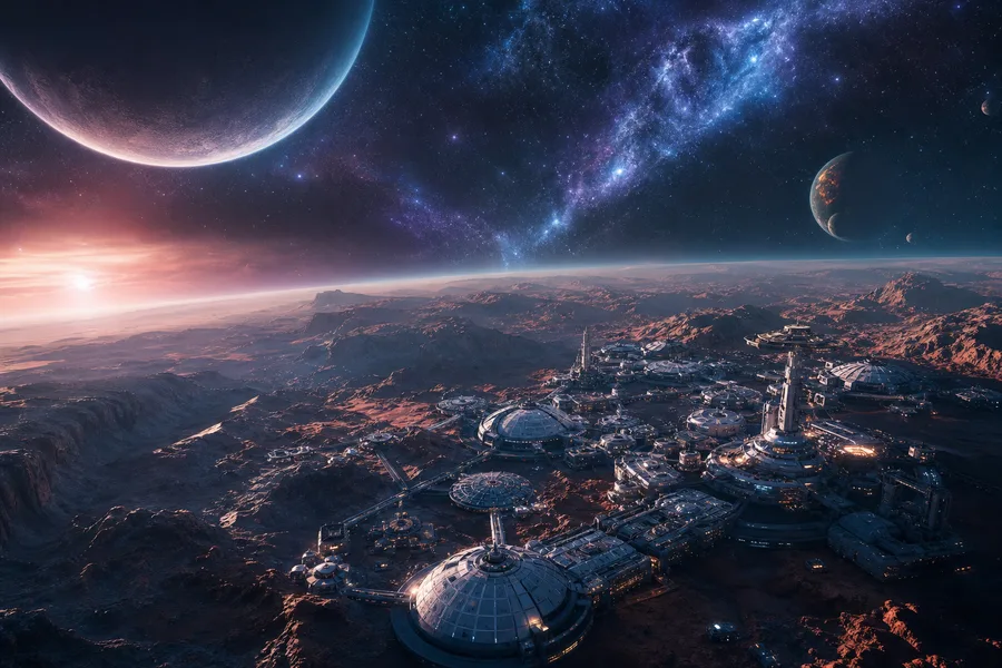 Mars Colony At Sunset Space Wallpaper 4 4K 6