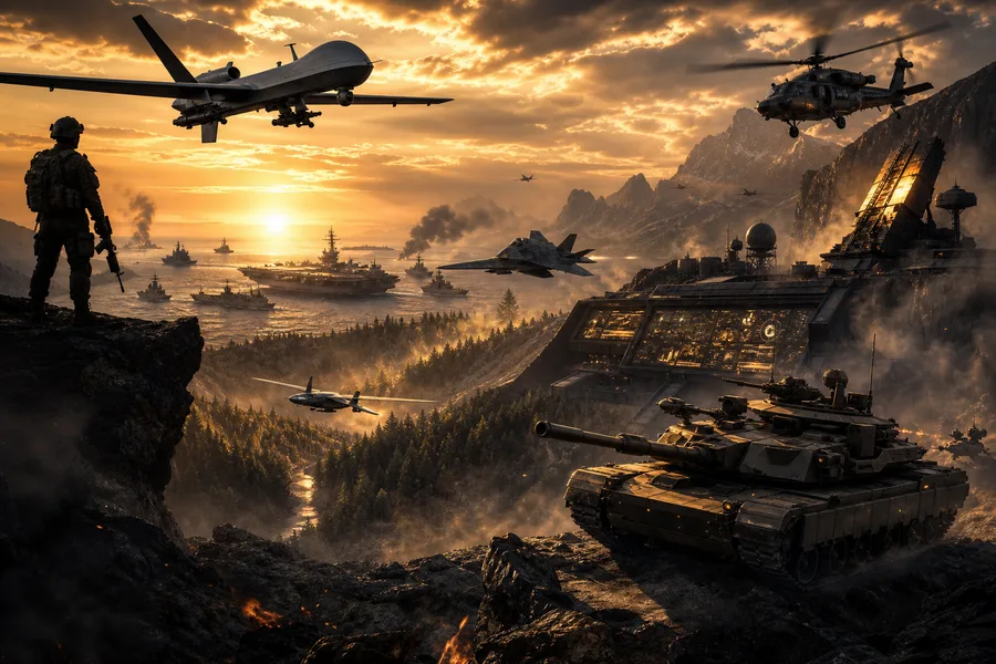 Military Drone Flying Over Mountains Military Wallpaper 2 4K 2
