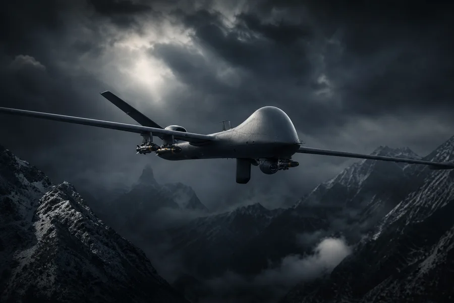 Military Drone Flying Over Mountains Military Wallpaper 2 4K 8