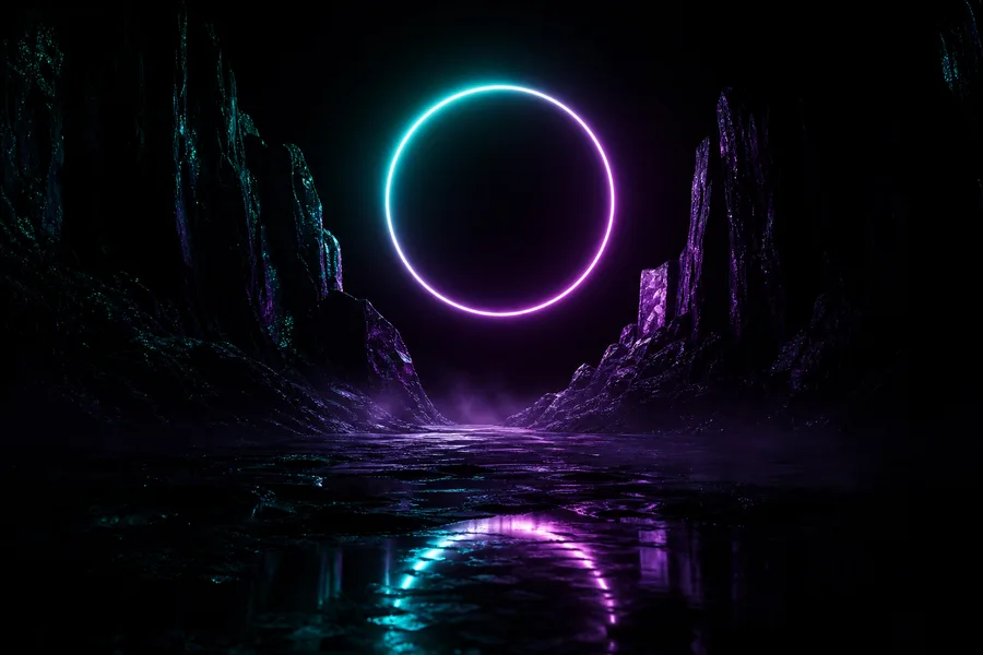 Minimal Dark Neon Ring Amoled Wallpaper 10 4K 4