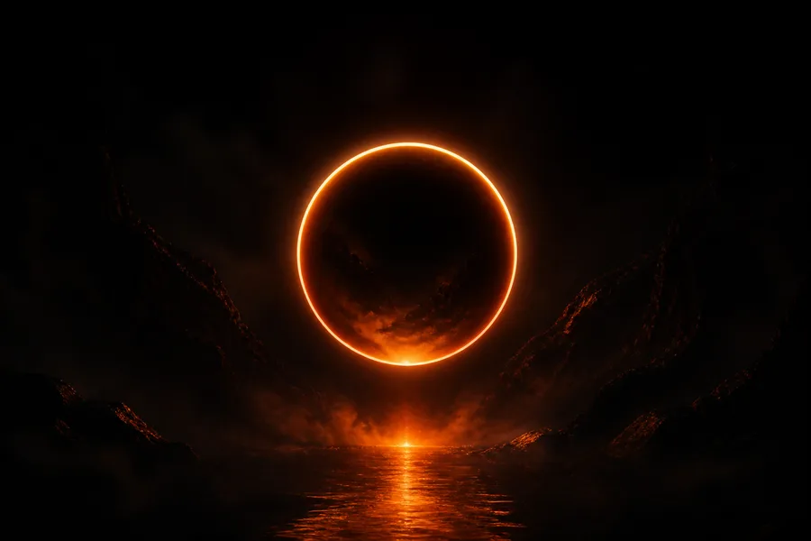 Minimal Dark Neon Ring Amoled Wallpaper  2 4K