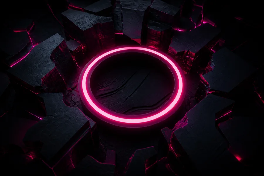 Minimal Dark Neon Ring Amoled Wallpaper 2 4K 5