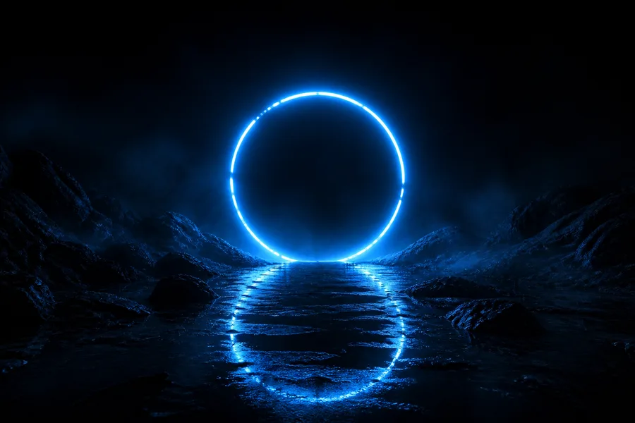 Minimal Dark Neon Ring Amoled Wallpaper 2 4K 8