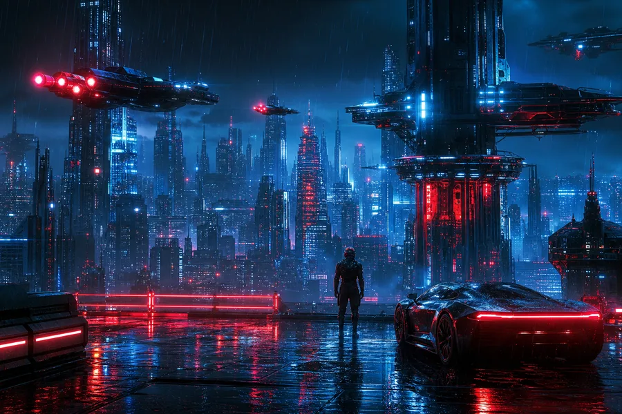 Neon Cyberpunk City In Rain Cyberpunk Wallpaper 1 4K 15