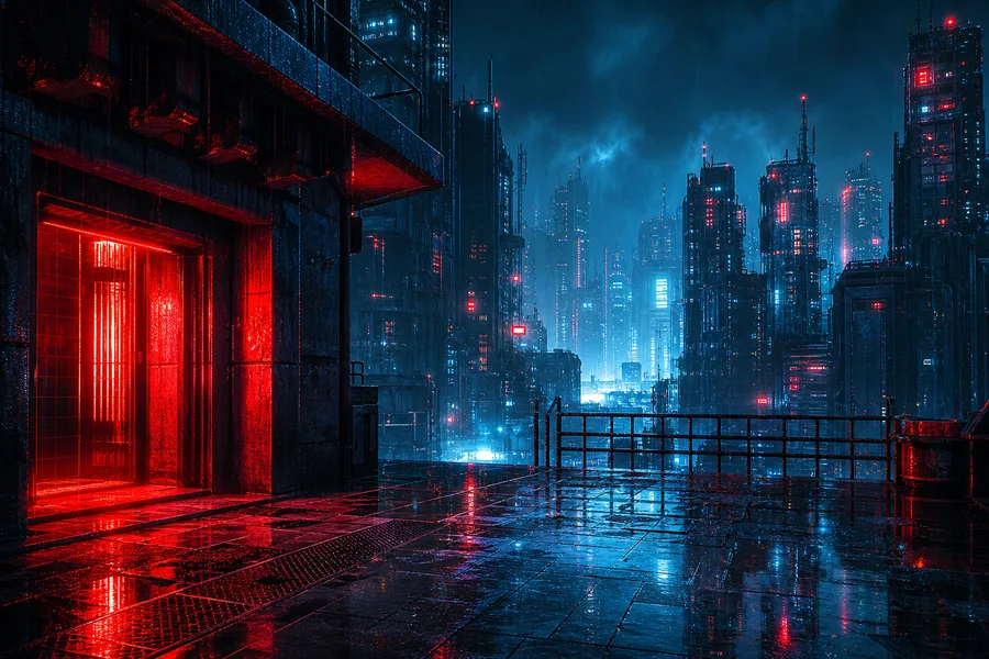 Neon Cyberpunk City In Rain Cyberpunk Wallpaper 1 4K 16