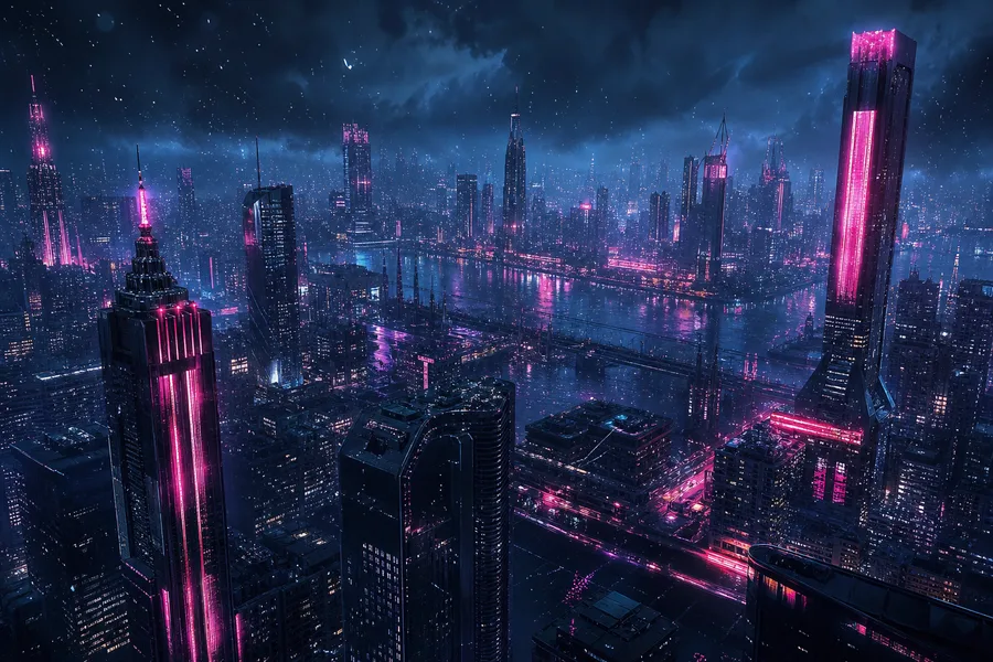 Neon Cyberpunk City In Rain Cyberpunk Wallpaper 1 4K 20