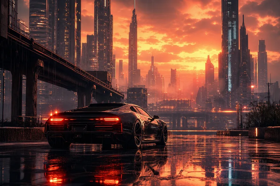 Neon Cyberpunk City In Rain Cyberpunk Wallpaper 1 4K 12