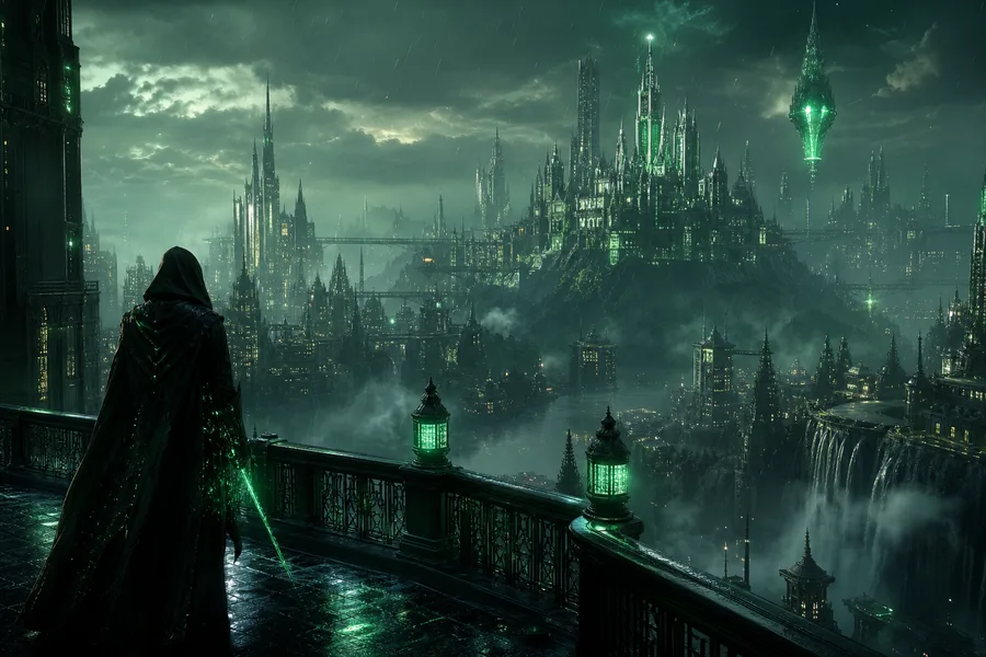 Neon Cyberpunk City In Rain Fantasy Wallpaper 1 4K 3