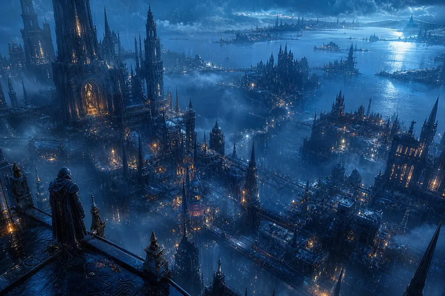 Neon Cyberpunk City In Rain Fantasy Wallpaper 1 4K 5