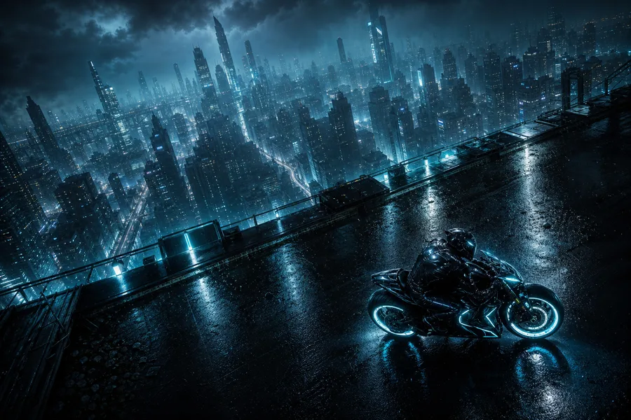 Neon Motorcycle In Cyberpunk City Cyberpunk Wallpaper 7 4K 13
