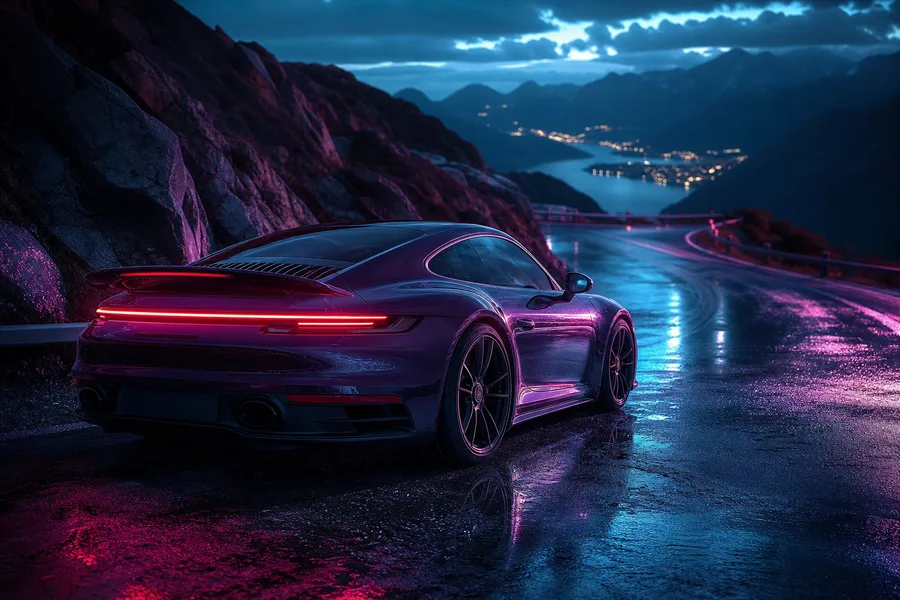 Porsche 911 On Mountain Road Sunset Cars Wallpaper 4 4K 11