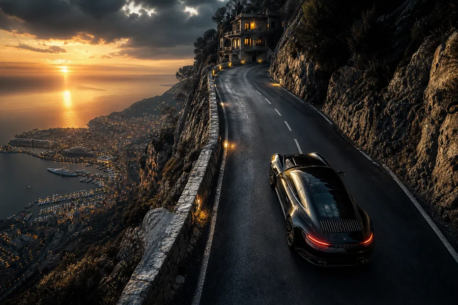Porsche 911 On Mountain Road Sunset Cars Wallpaper 4 4K 13