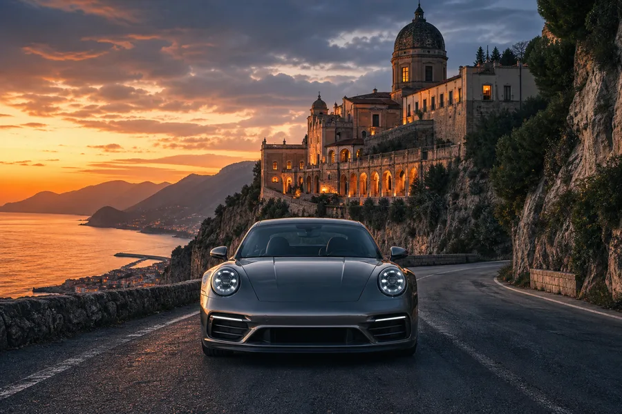 Porsche 911 On Mountain Road Sunset Cars Wallpaper 4 4K 16