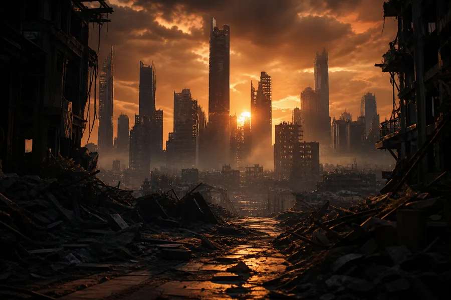Post Apocalyptic City Skyline Movie Style Movie Wallpaper 6 4K 2