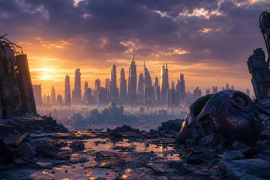 Post Apocalyptic City Skyline Movie Style Movie Wallpaper 6 4K 3
