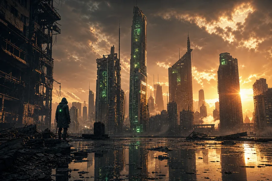 Post Apocalyptic City Skyline Movie Style Movie Wallpaper 6 4K 8