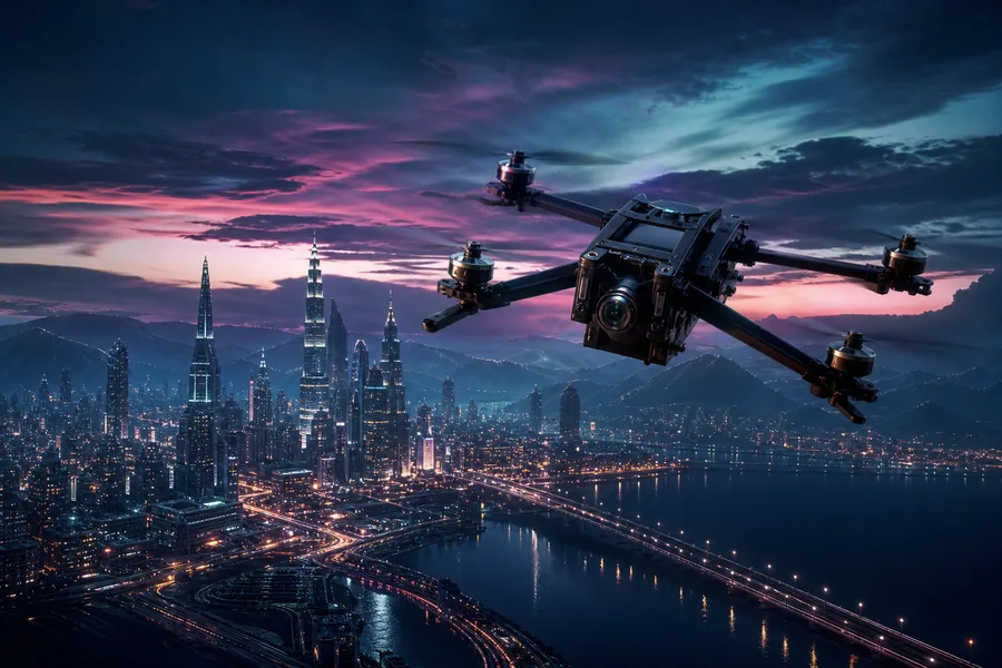 Professional Filming Drone In Golden Hour Drone Wallpaper 8 4K 6