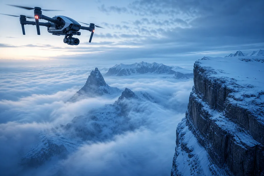 Professional Filming Drone In Golden Hour Drone Wallpaper 8 4K