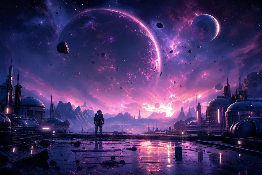 Purple Universe Stars Space Wallpaper 5 4K 4
