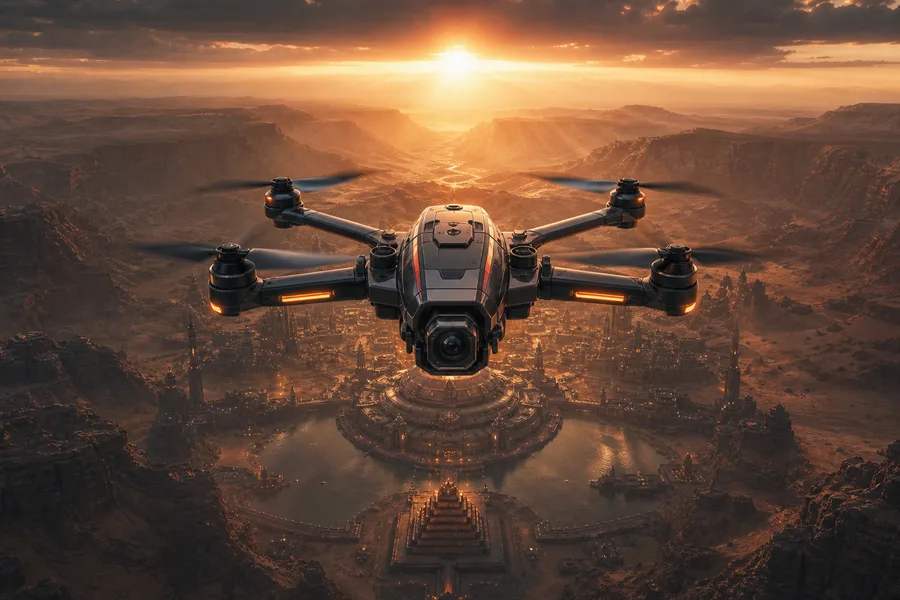Quadcopter Flying Over Desert Drone Wallpaper 5 4K 9