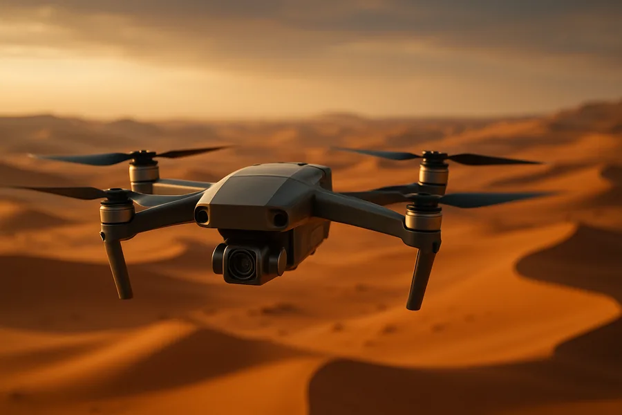 Quadcopter Flying Over Desert Drone Wallpaper 5 4K