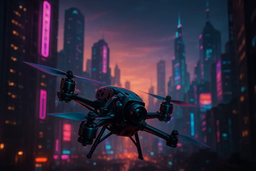 Racing Drone Neon City Drone Wallpaper 2 4K 2