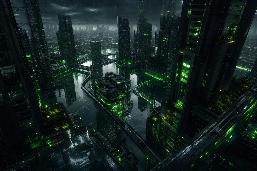 Rainy Neon Alley With Reflections Architecture Wallpaper 4 4K 2
