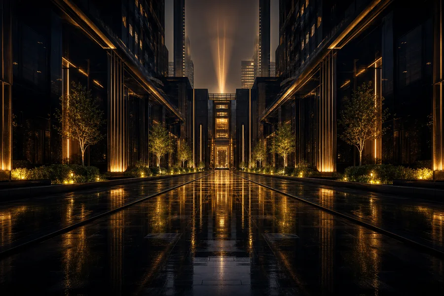 Rainy Neon Alley With Reflections Architecture Wallpaper 4 4K 5