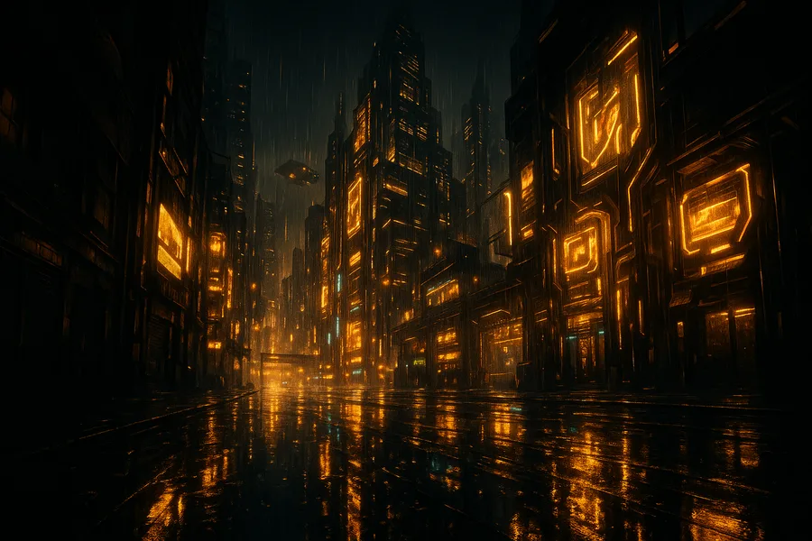 Rainy Neon Alley With Reflections Cyberpunk Wallpaper 4 4K 3