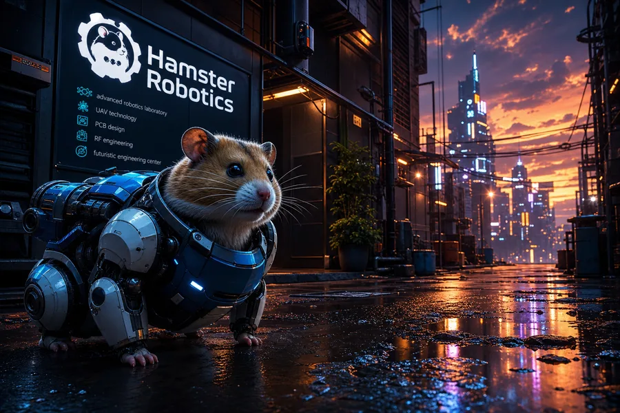 Rainy Neon Alley With Reflections Hamster-Robotics Wallpaper 4 4K 8