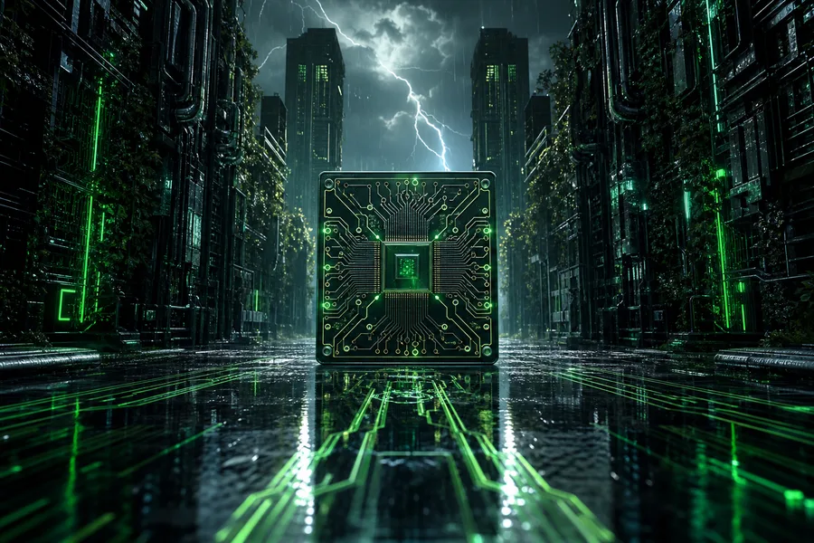 Rainy Neon Alley With Reflections Pcb-Design Wallpaper  4 4K