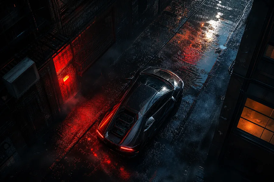 Rainy Neon Alley With Reflections Supercars Wallpaper 4 4K