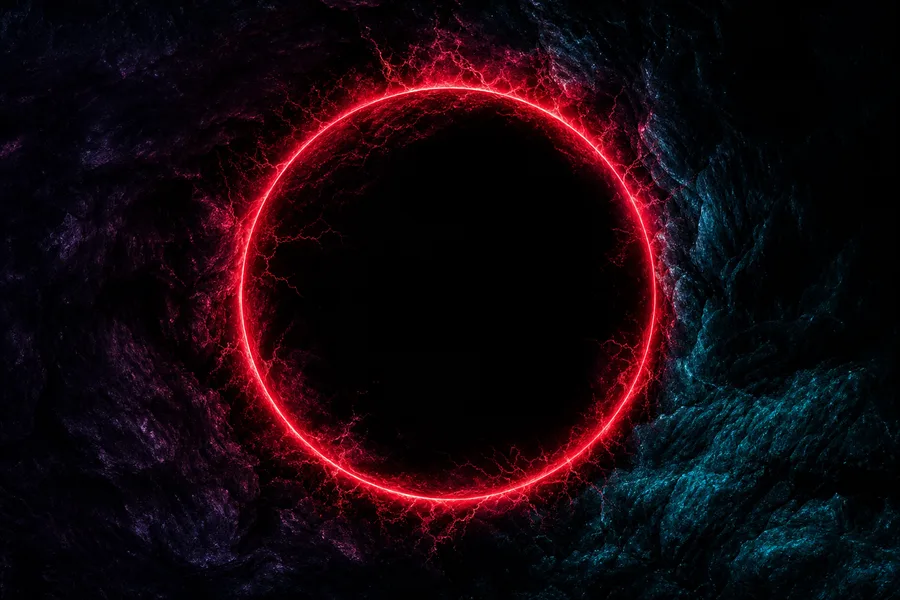 Red Neon Circle On Pure Black Amoled Wallpaper  7 4K