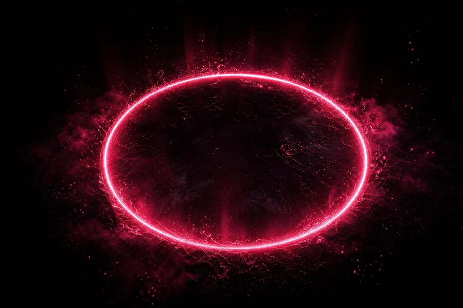 Red Neon Circle On Pure Black Amoled Wallpaper 7 4K 2